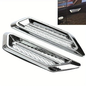 2PCS Chrome SUV Air Flow Fender Side Vent Sticker