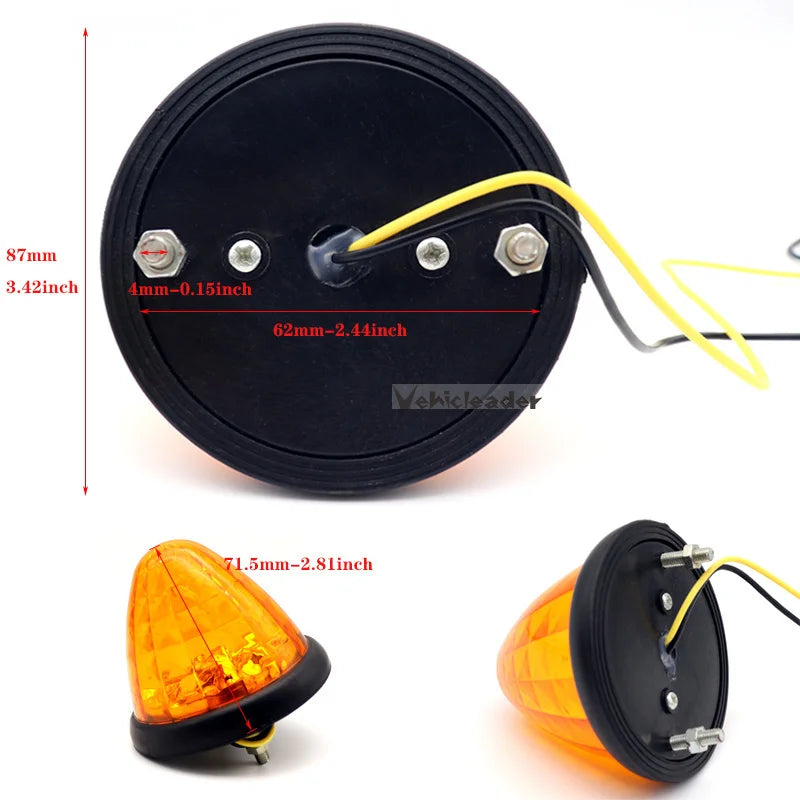 24V Waterproof Emergency Alarm Conical Tail Turn Signal Warning