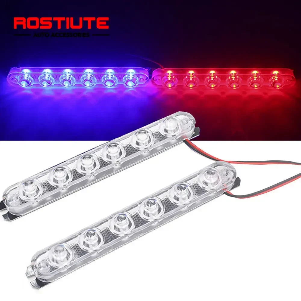 For Bicycle Motorcycle Vehicles 2PCS Strobe Bar 12V Flashing