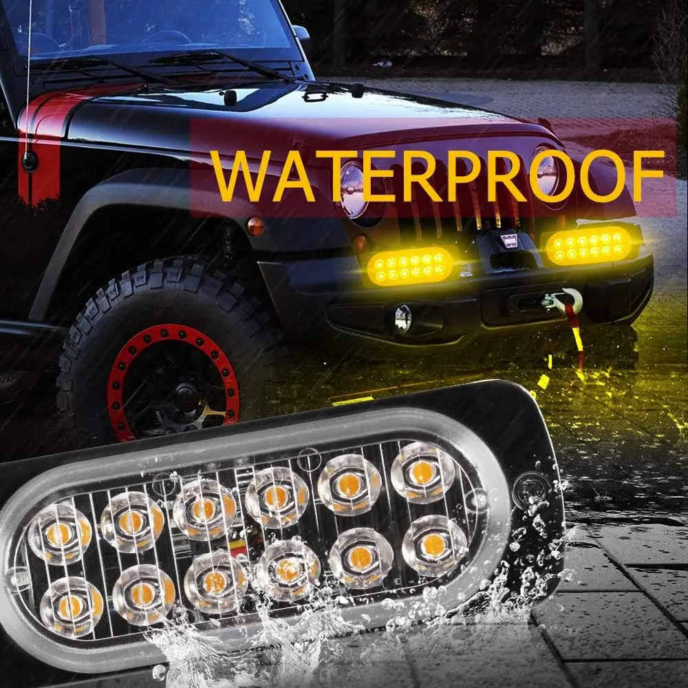 In Warning Strobe 12V 24V Amber Grille Emergency Flash