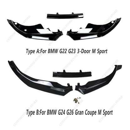 For BMW G22 G23 G24 G26 M Sport Mp Front Bumper Lip Splitter