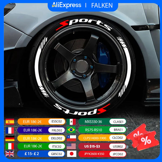 Sports Letters 3D Thickened Tire Wheel Sticker Cool Trend