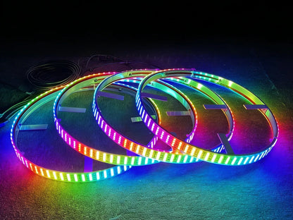4PCS 17.5inch RGB Quad Row Chasing Wheel Ring IP68