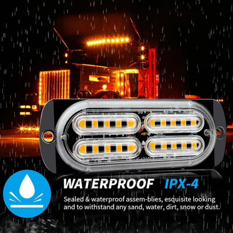 24SMD Strobe Warning 12V 24V Flash Truck Traffic Side