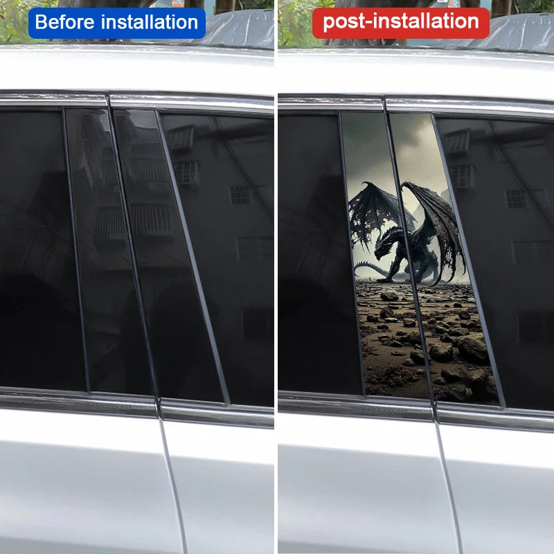 Dark Dragon Sticker Pillar Decals Used Cover Scratches Door