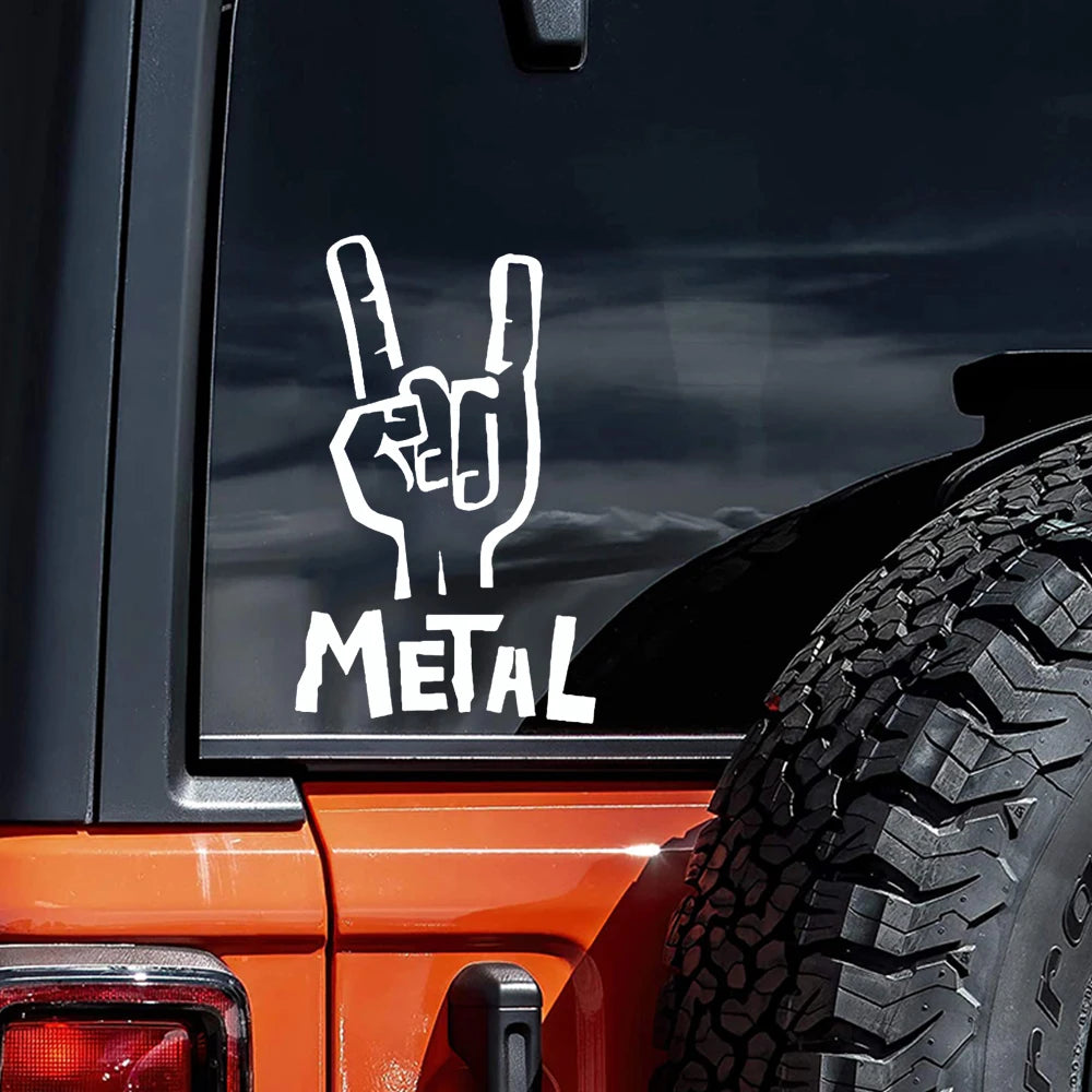 11x18cm Heavy Metal Rock Gestures self-adhesive Vinyl Sticker