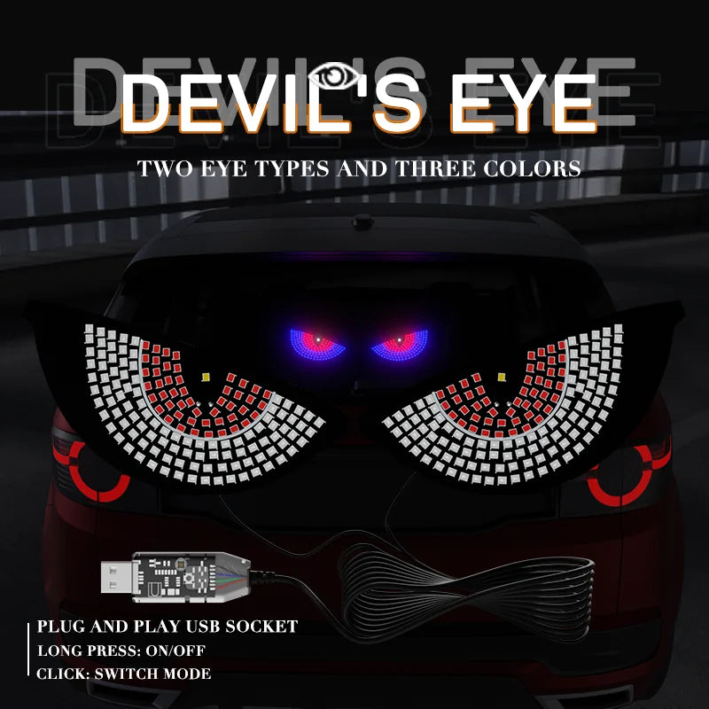 Back Window Expression Devil Eyes Windshield Lamps Truck Warning