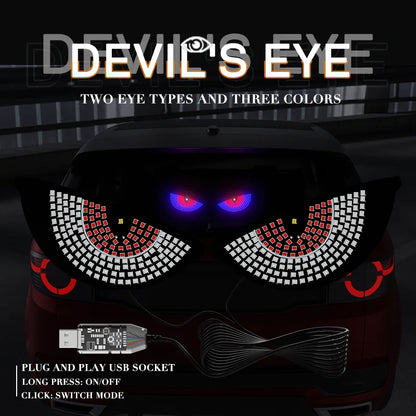 Back Window Expression Devil Eyes Windshield Lamps Truck Warning