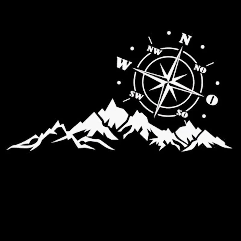 Personality Sticker Compass Navigate Mountain Offroad Pvc Decal