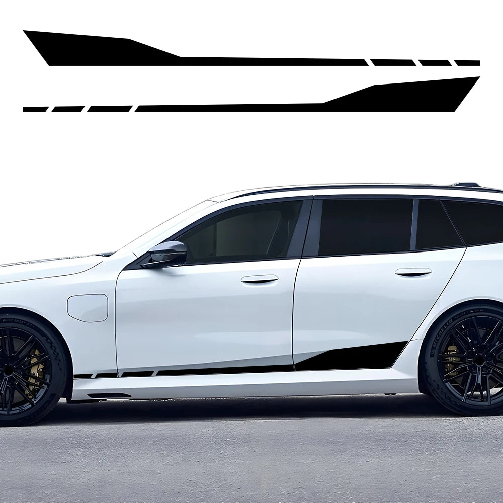 For BMW M5 G90 G99 Auto 2PCS Side Door Skirt Long Stripes Waist