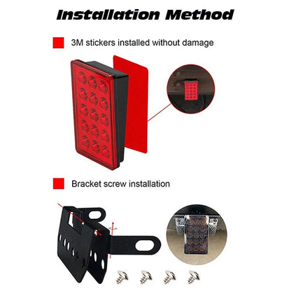 12V F1 Brake Pilot Red Black Rear Tail Flashing