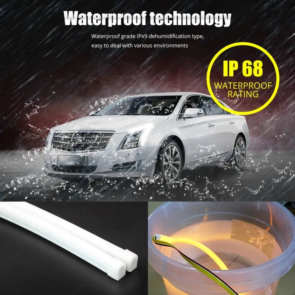 2PCS Headlight Strip APP Control RGB multi-color Drl Daytime