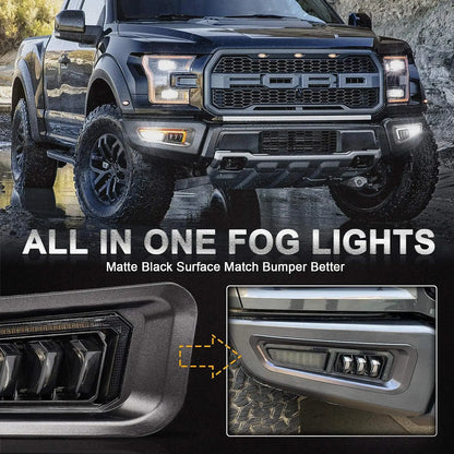 For Gen 2 Ford F150 Raptor Movotor Fog Sequential Amber Turn