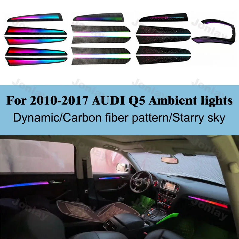 For Audi Q5 8R 2010-2017 Interior Jonlay Ambient Atmosphere Trim