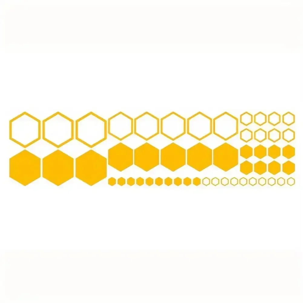52PCS Hexagonal Stickers Body Cool Open Honeycomb Vinyl Decals