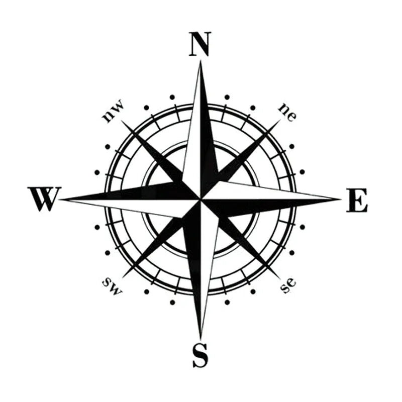 Sticker Art Design Vinyl Compass Decal Pvc Waterproof Sunscreen