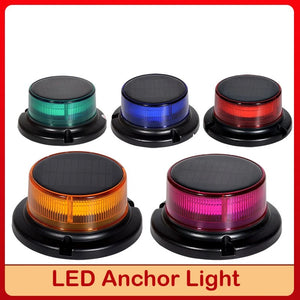 USB Rechargeable Solar Warning Strobe Anchor Powered Navigation