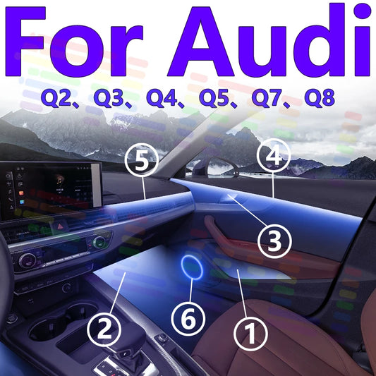 For Audi Q2 Q3 Q4 Q5 Interior Ambient Lighting Designed Q7 Q8