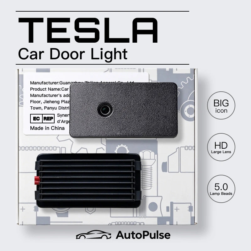 For Tesla Model3 2PCS Door Modely Models Decor Hd Leds Glass Lens
