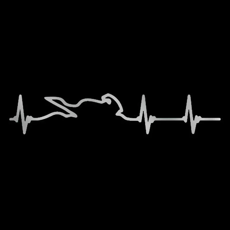 Sticker Heart Electrocardiogram Race Players Vinyl Cover