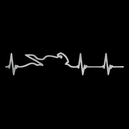 Sticker Heart Electrocardiogram Race Players Vinyl Cover