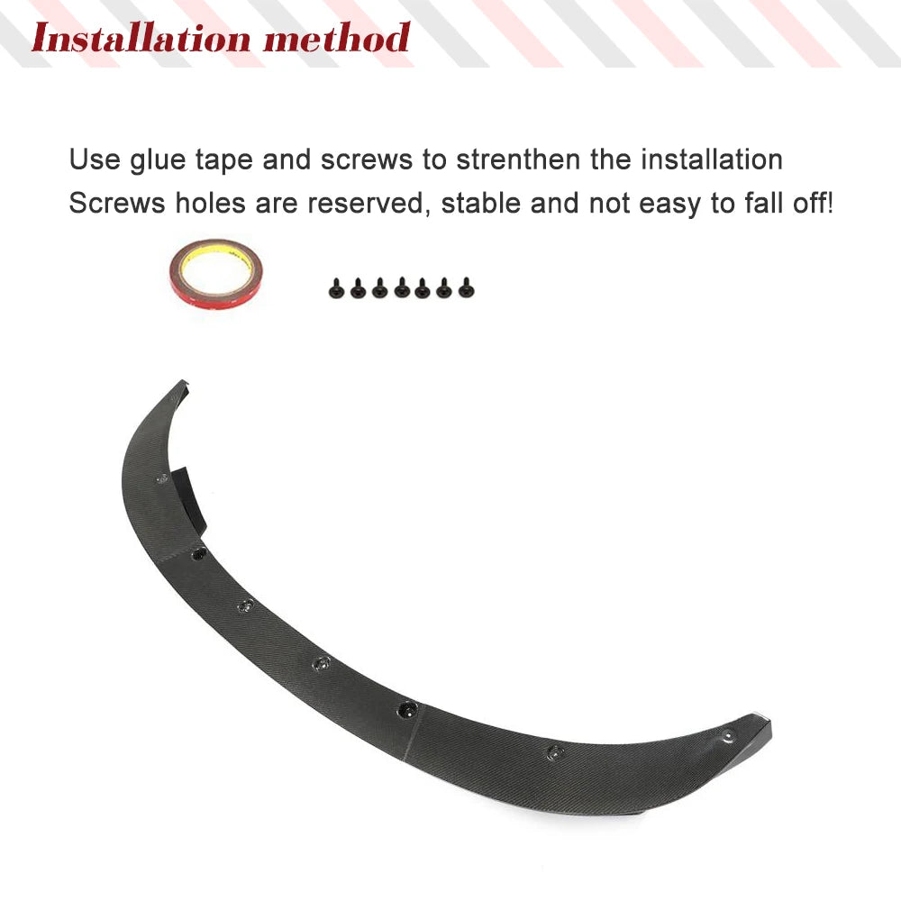 For BMW 5 Series F10 M5 Carbon Fiber Front Bumper Lip Spoiler