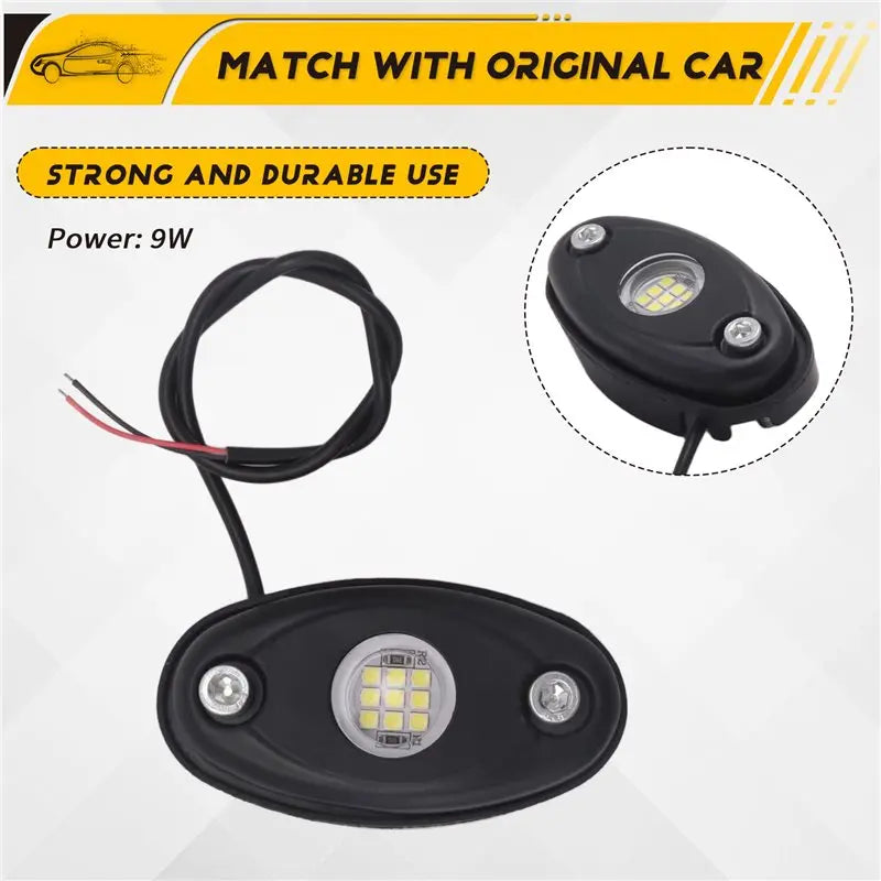 For Off Road 4PCS 9LED Super Bright Rock Kit Waterproof Neon