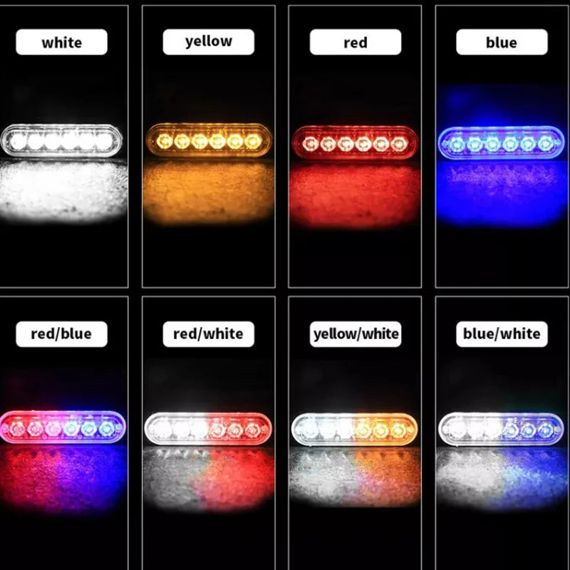 1PC 6LED Strobe Side Marker Indicators Truck Trailer 12-24v