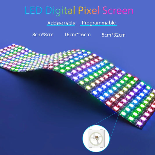1-10pcs ws2812b 5050 RGB Flexible 8X8 16X16 8x32leds Pixel