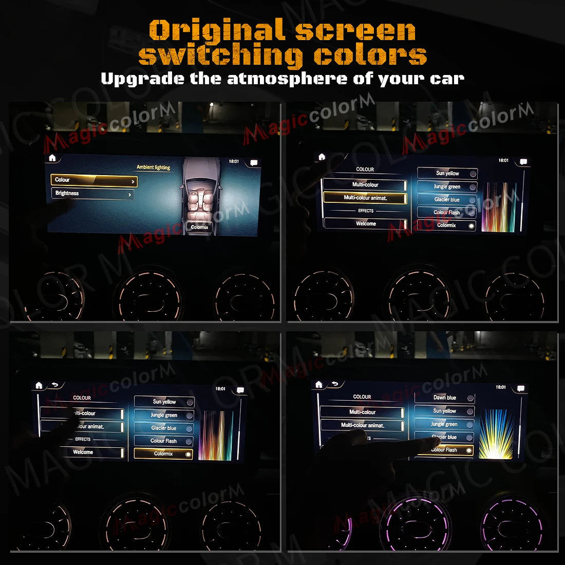 For Mercedes-Benz W205 C Glc X253 2014 2019 Ambient Colors RGB