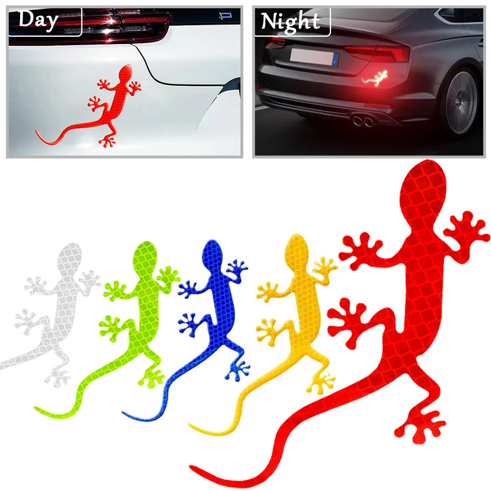 Creativity Reflective Gecko Sticker Self Adhesive Decor Decal