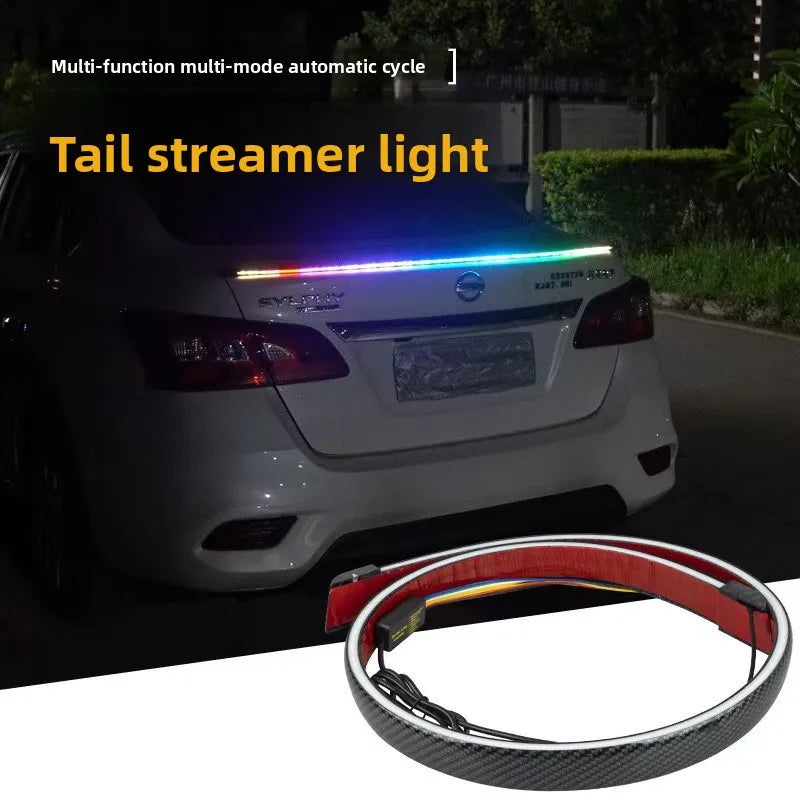 120CM Spoiler Carbon Fiber Rear Trunk Flow Third Brake