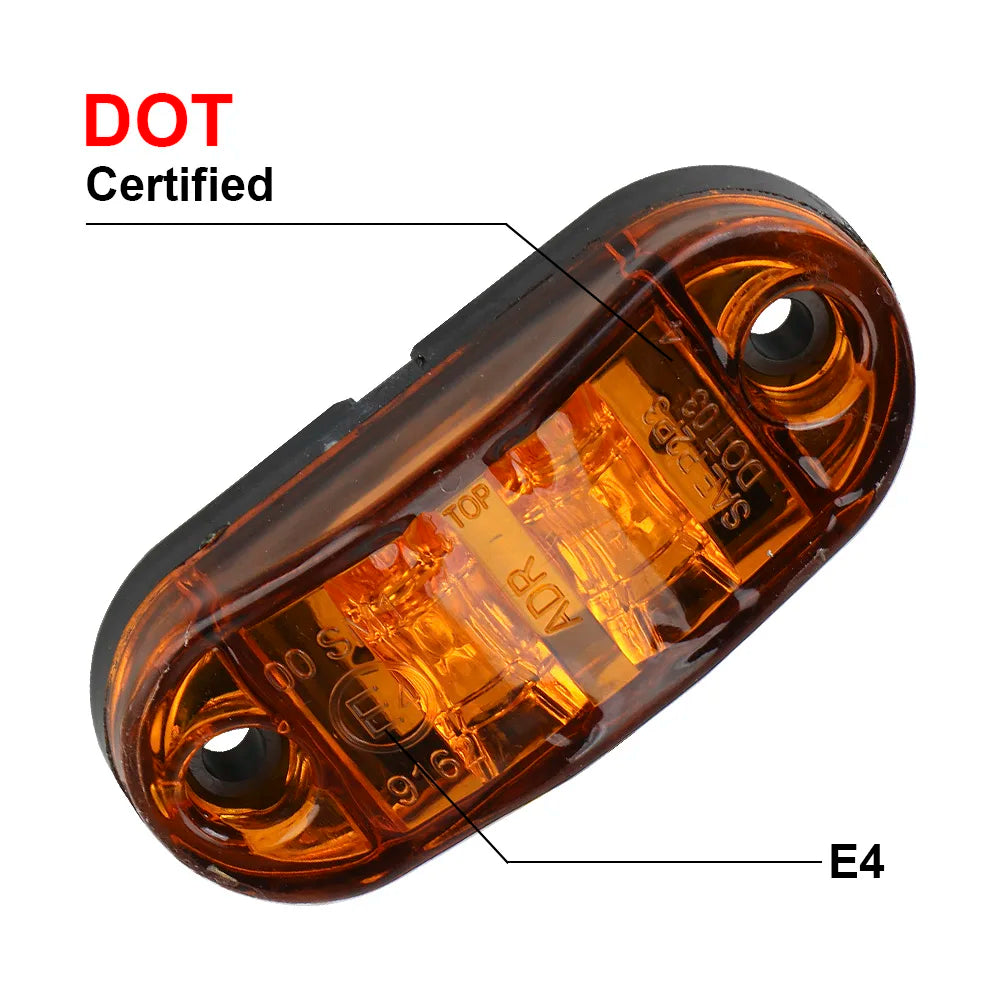 For Trailer Side Marker Pair 12V 24V Warning Truck Caravan Red