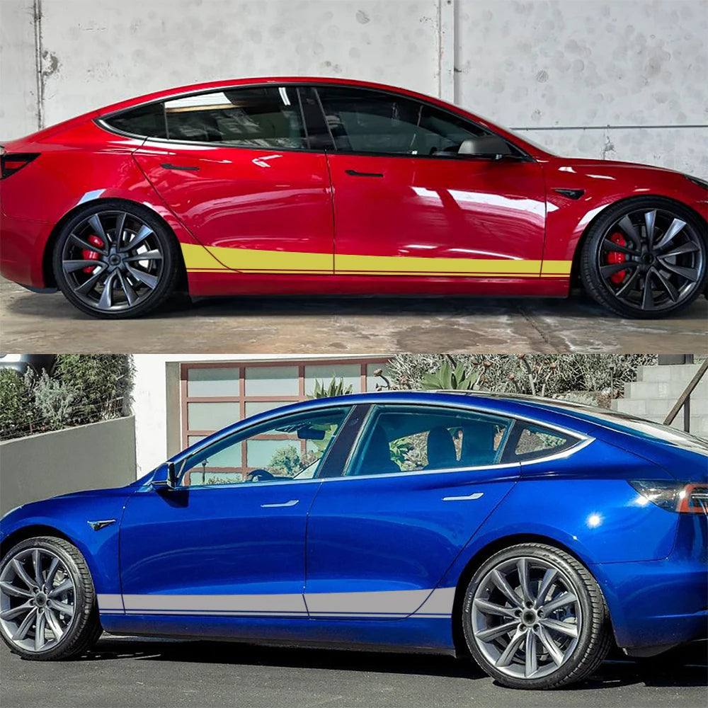 Door Side Sticker Compatible Tesla Model Racing Decor Decals