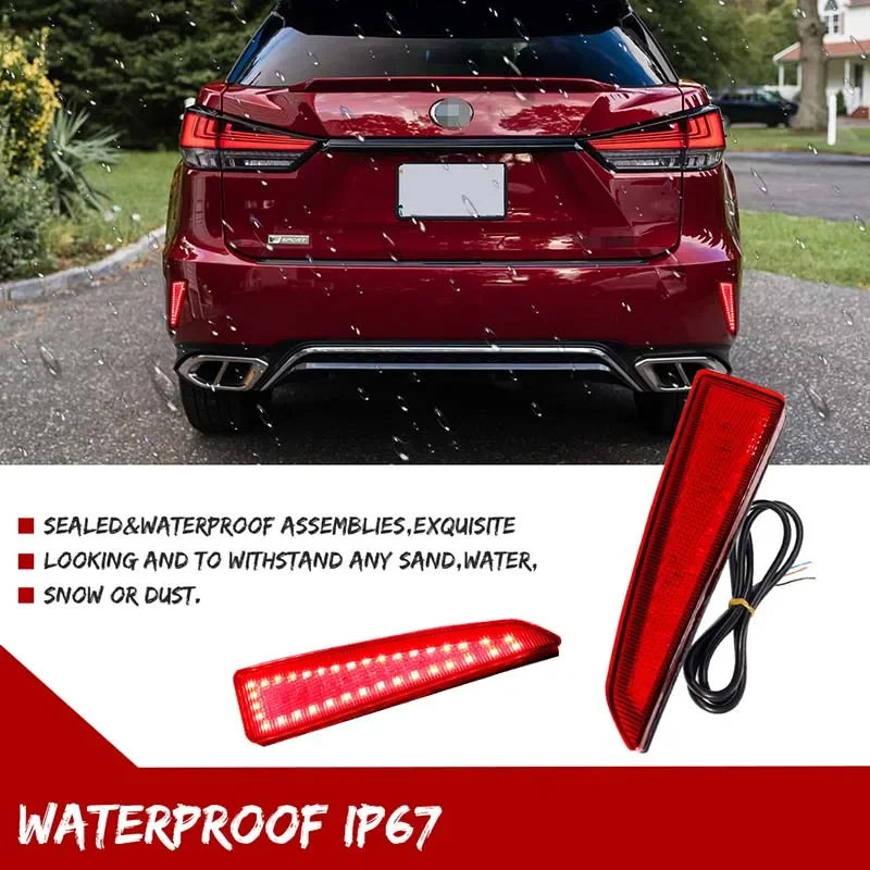 For Lexus RX350 RX350L RX450h RX450hL Red Rear Bumper Reflector