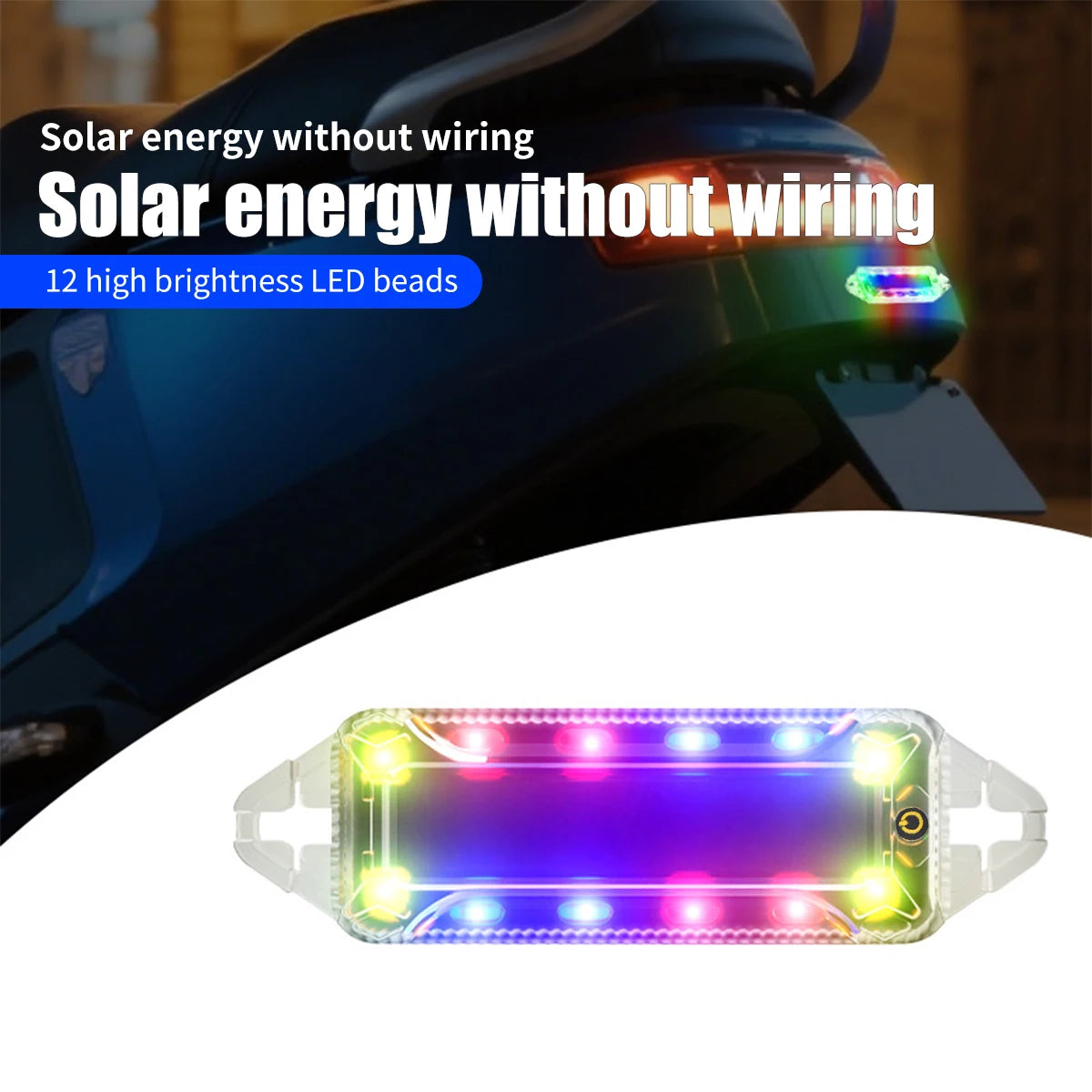 2PCS Solar Flashing Warning Wireless Breathing anti-collision