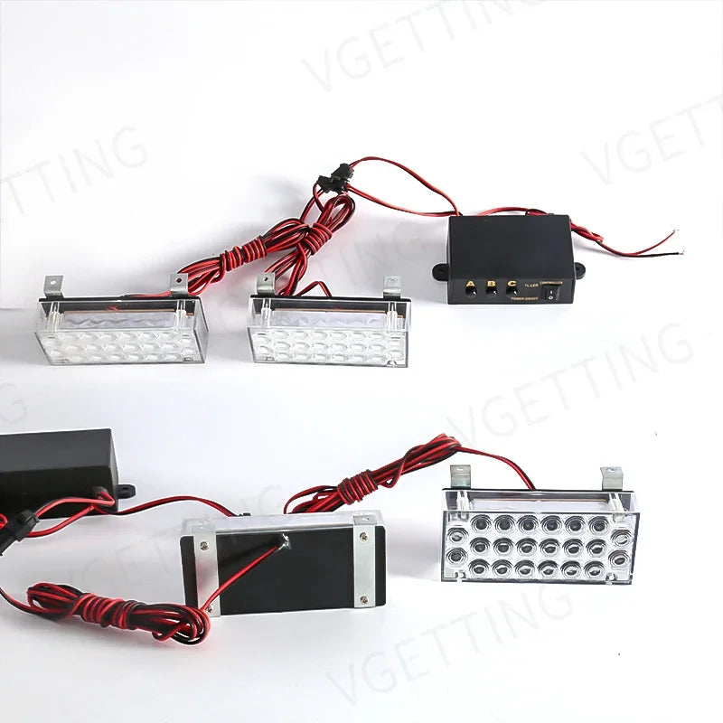 Front Grille MINI Flashing Emergency 2X Strobe Warning Firemen