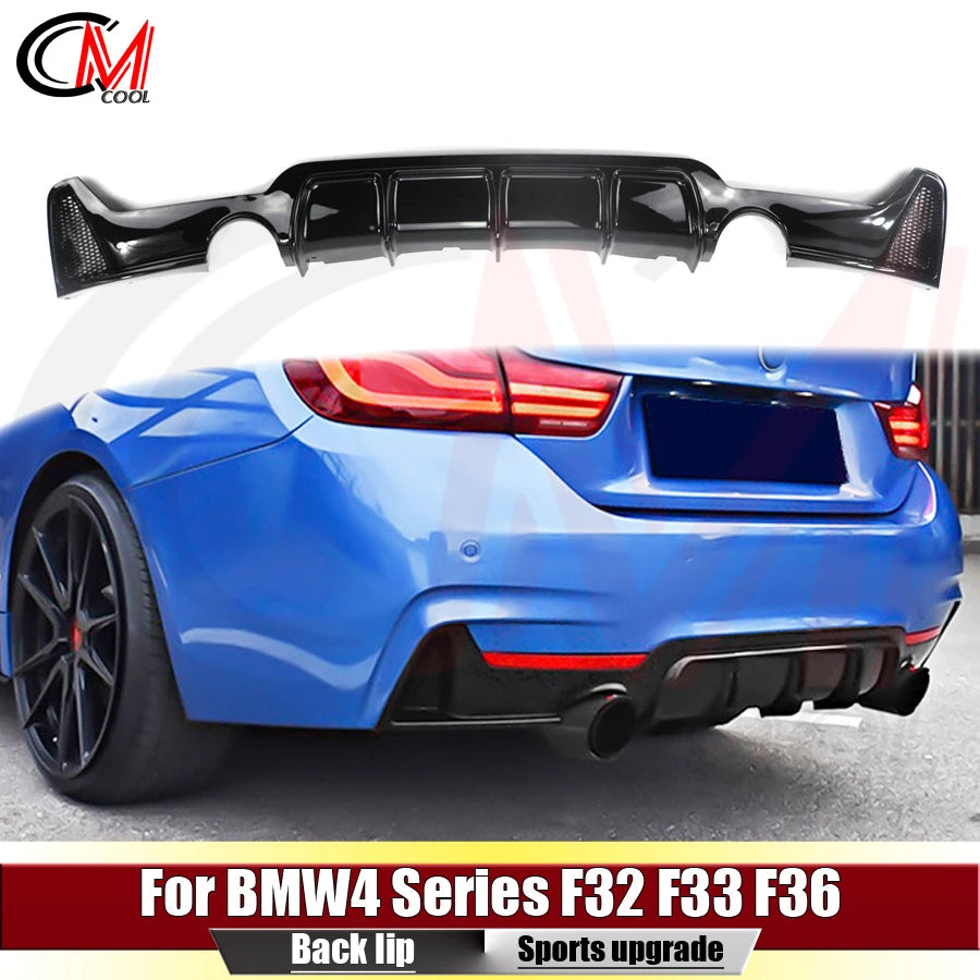For BMW 4 Series F32 F33 F36 Rear Lip Bumper Diffuser ABS