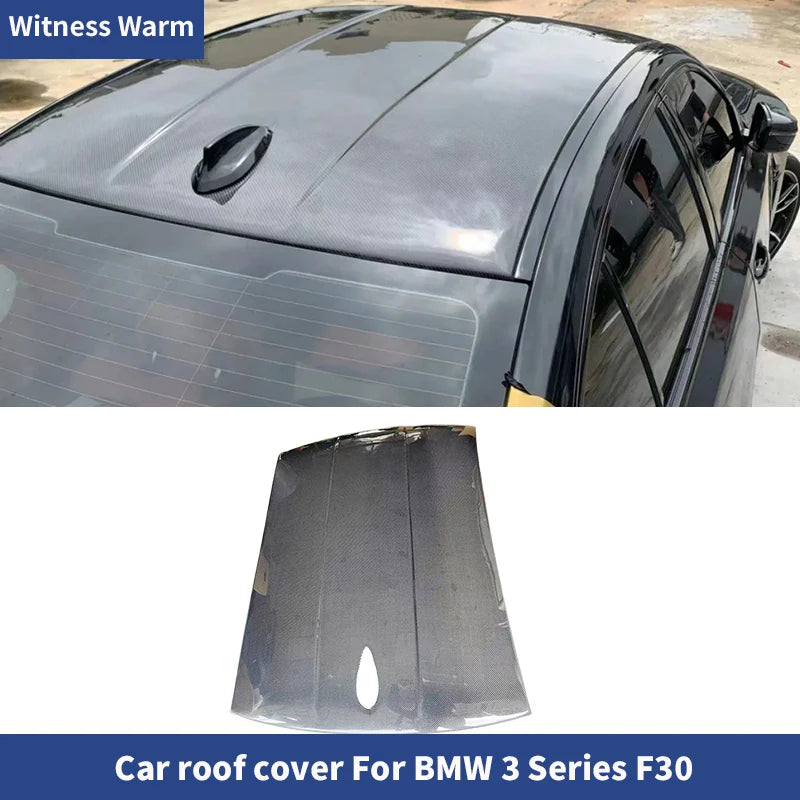 For BMW 3 Series F30 Carbon Fiber Roof Cover Trunk Boot Wings