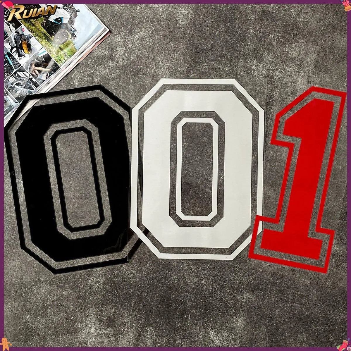 Racing Number Stickers Waterproof Uv Resistant Vinyl Decals