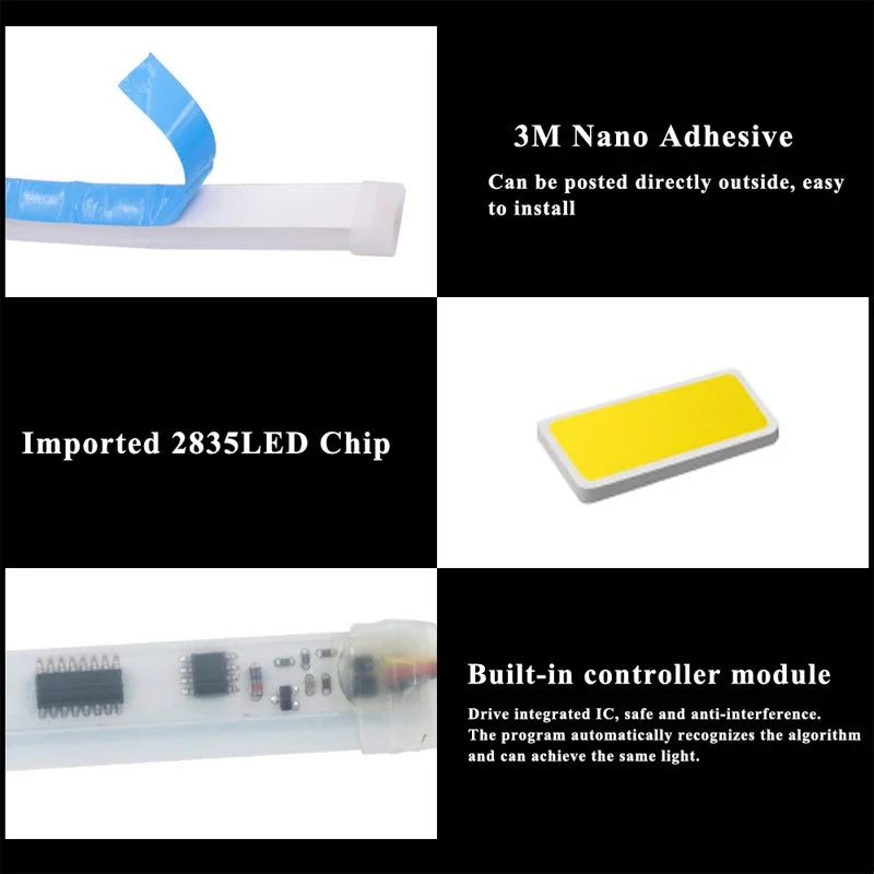 2PCS 60CM Drl Strip RGB Turn Signal Daytime Running