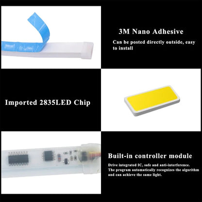 2PCS 60CM Drl Strip RGB Turn Signal Daytime Running