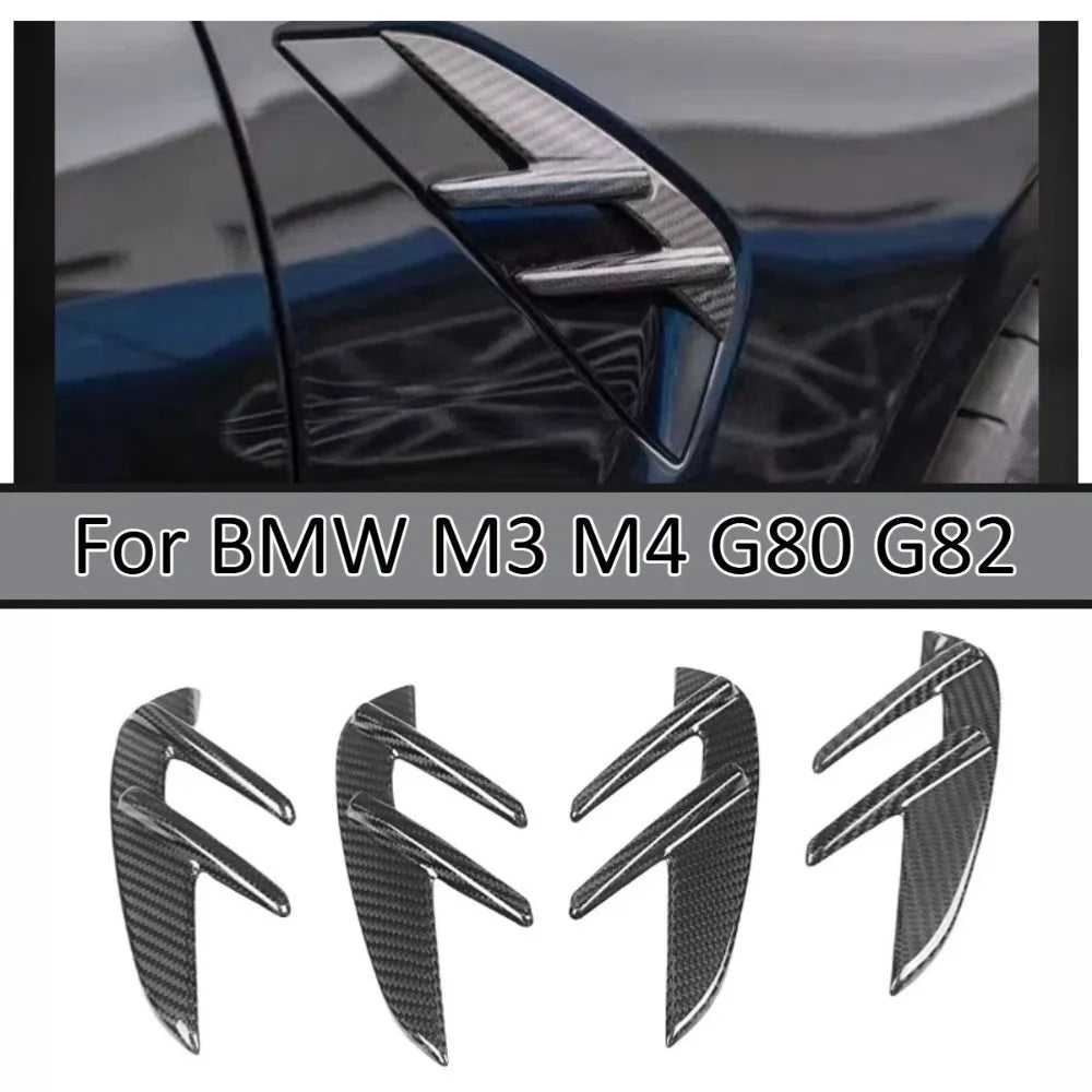 For BMW M3 M4 G80 G82 Real Carbon Fiber Fender Side Marker Gill