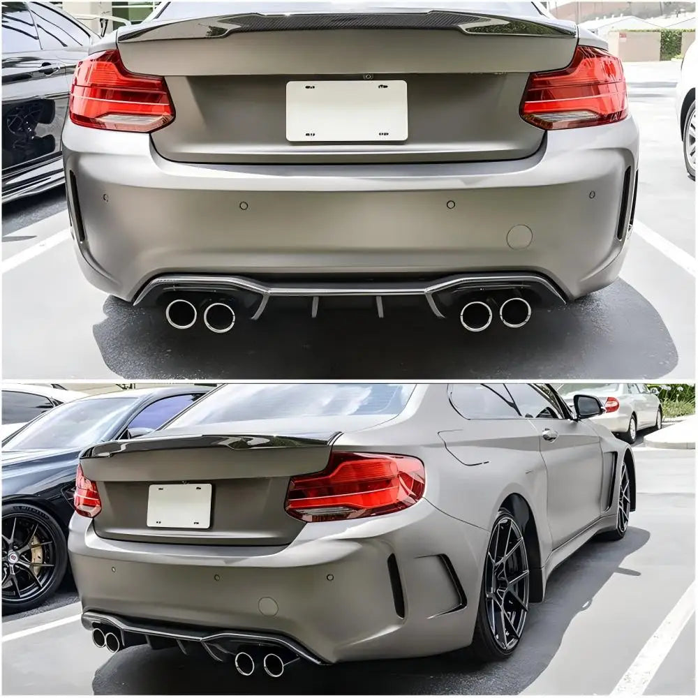 For BMW 2Series F87 M2 M2C Carbon Fiber Ak Rear Lip Diffuser