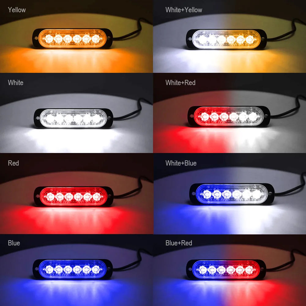 Ysy 1PCS Strobe Warning Grille Flashing Bar Motocycle 6LED