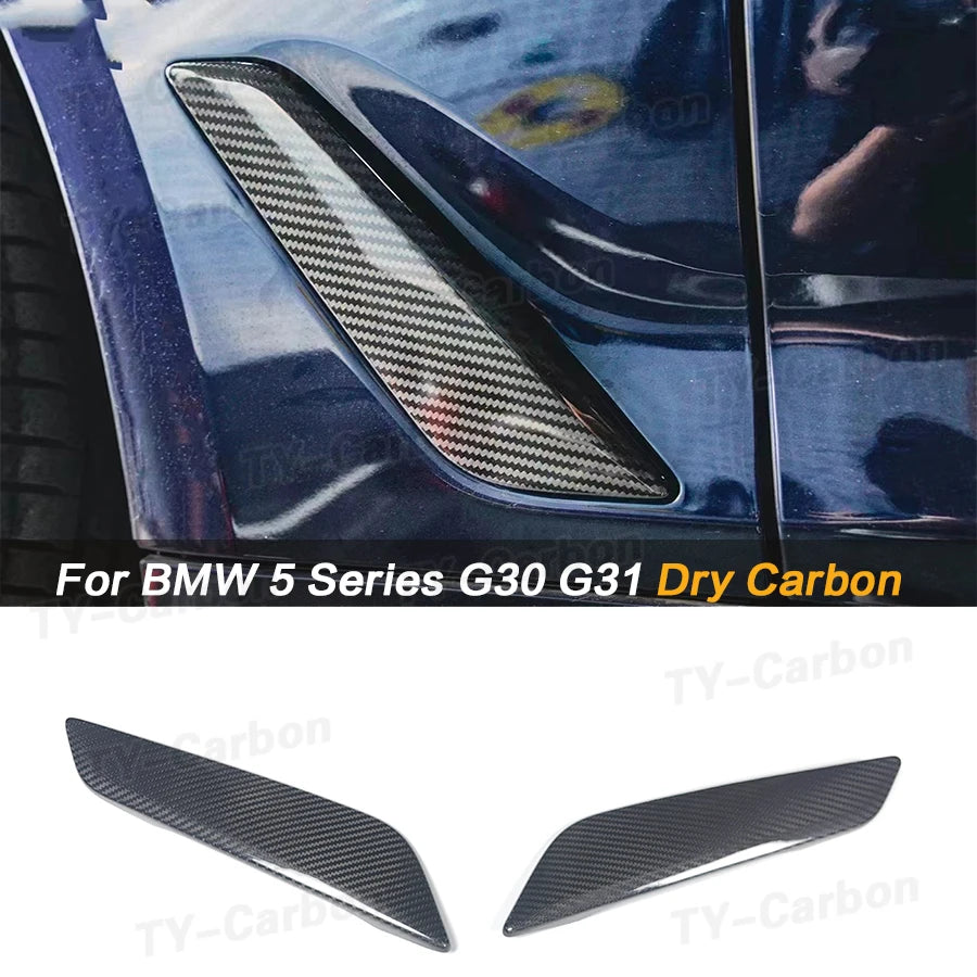 For BMW 5 Series G30 G31 Real Dry Carbon Fiber Side Fender Trim