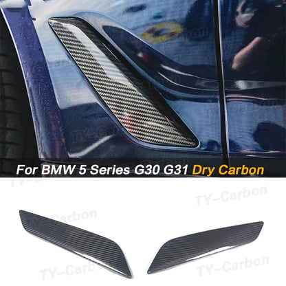 For BMW 5 Series G30 G31 Real Dry Carbon Fiber Side Fender Trim