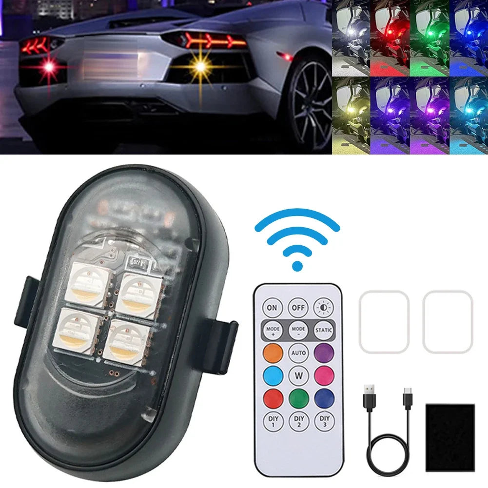 Wireless Motorcycle Strobe Warning Atmosphere Colors