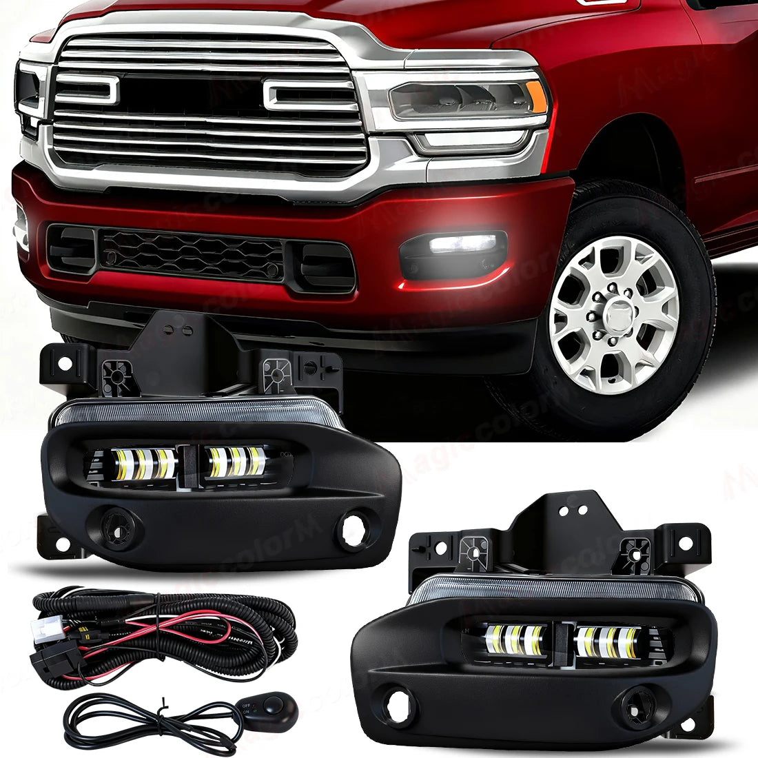 For Dodge Ram 2500 3500 2019 Fog Lamps 2020 2021 2022 2023 Front