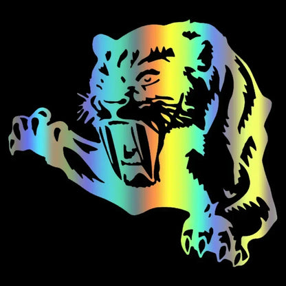 Sticker Various Sizes Vinyl saber-toothed Tiger Waterproof